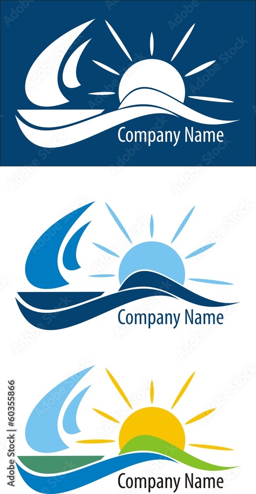 sailing logo - obrazy, fototapety, plakaty 