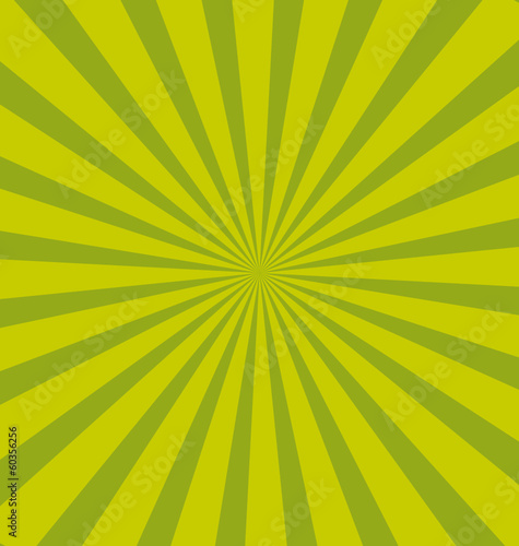 Green sunburst background.