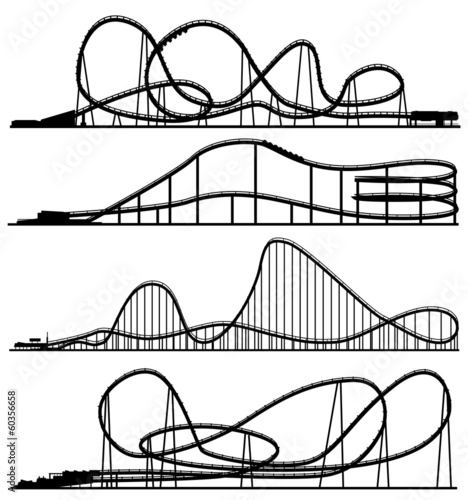 Set of silhouettes switchback.