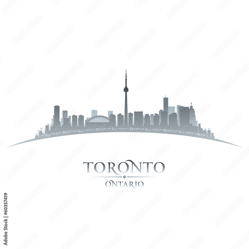 Toronto Ontario Canada city skyline silhouette white background
