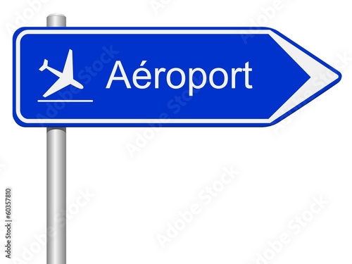 Panneau direction aéroport