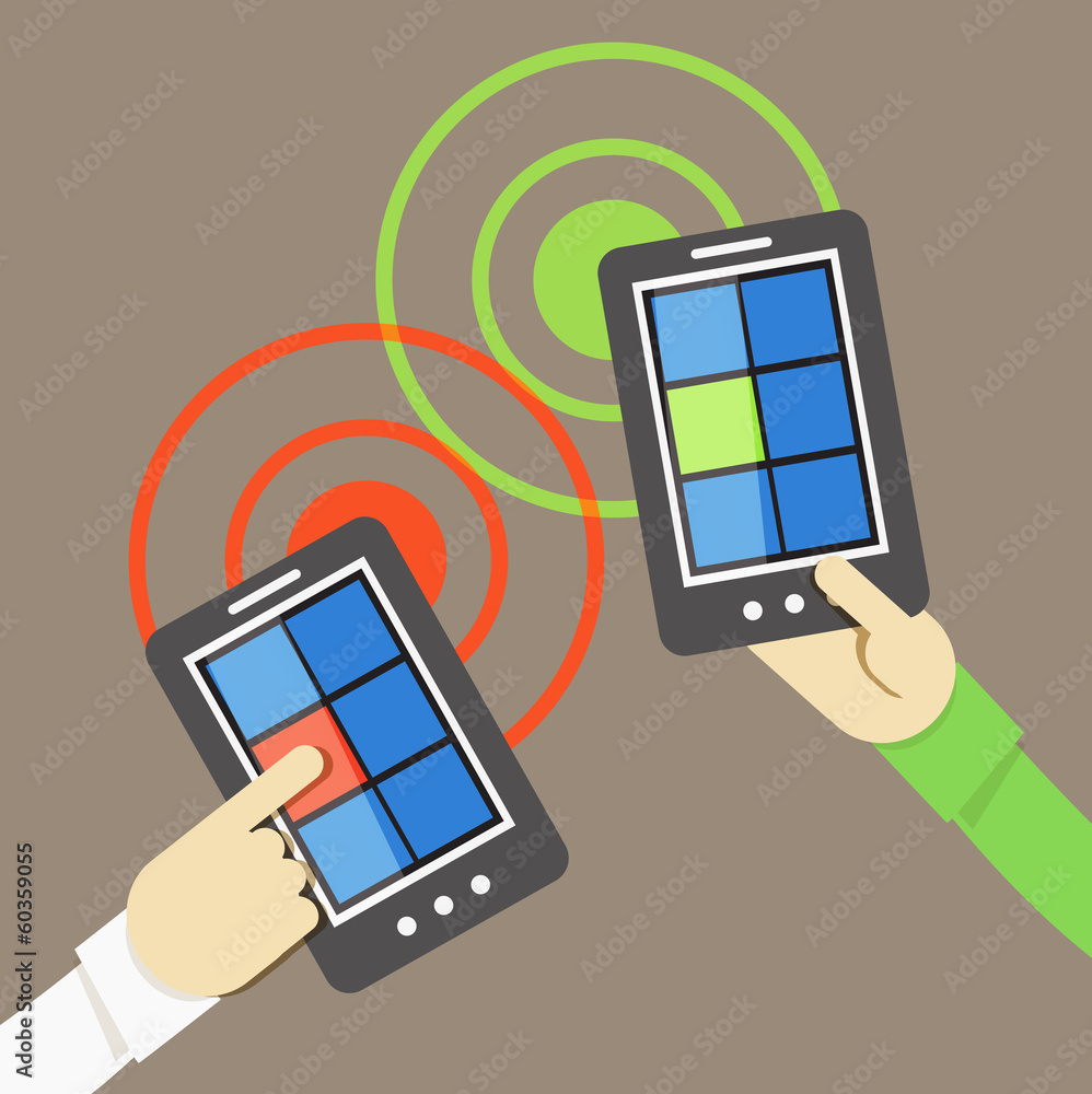 Mobile phone information transfer illustration Mobile phone information transfer illustration