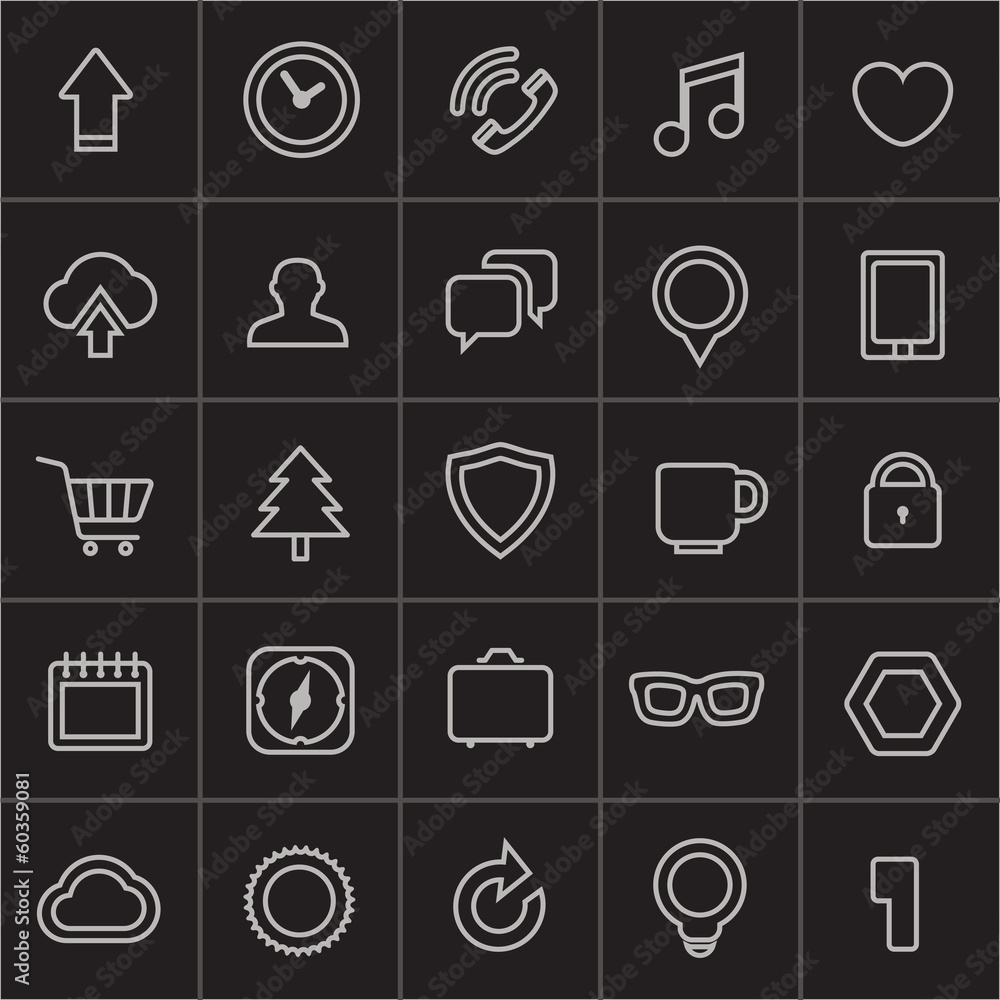 Modern web icons collection Modern web icons collection