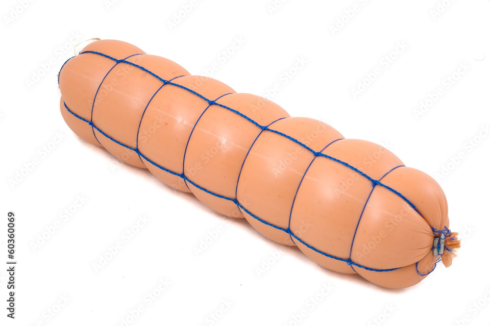 one salami in the grid on white background