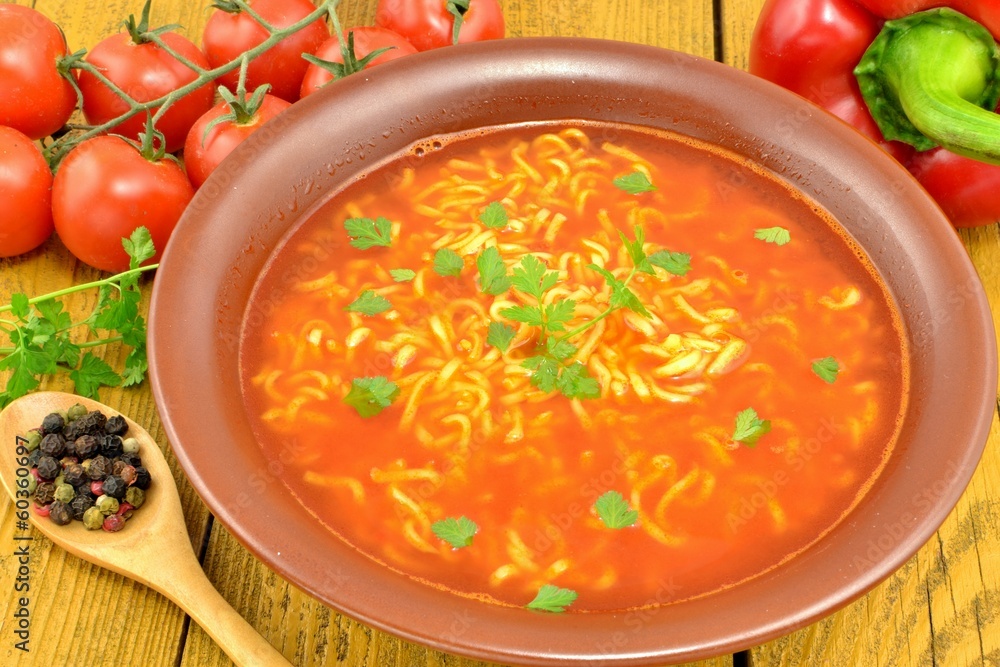 tomato soup with noodles tomato soup with noodles