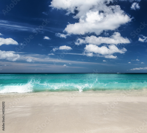 Beautiful tropical beach and blue sky