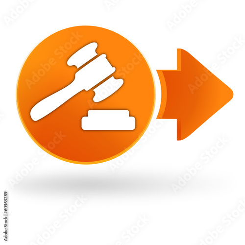 marteau de président sur symbole web orange