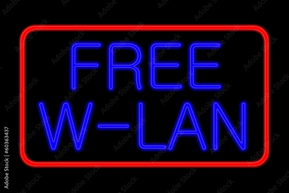Neon Sign free w-lan Neon Sign free w-lan