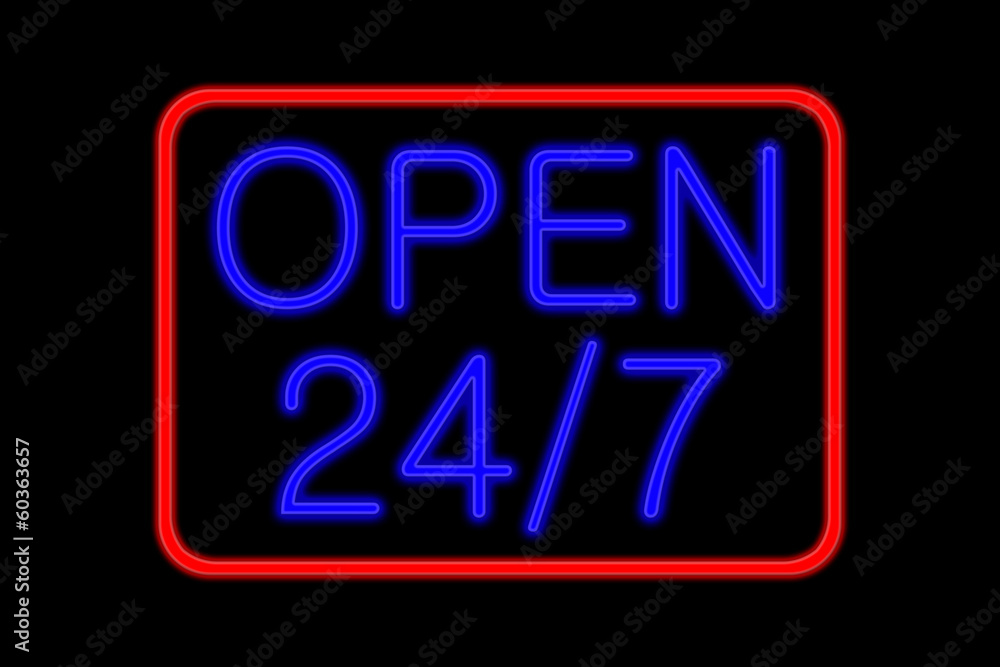 Neon Sign open 24 7 Neon Sign open 24 7