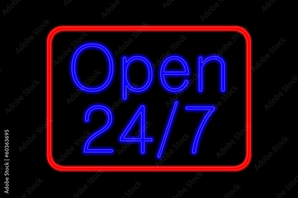 Neon Sign open 24 7 Neon Sign open 24 7