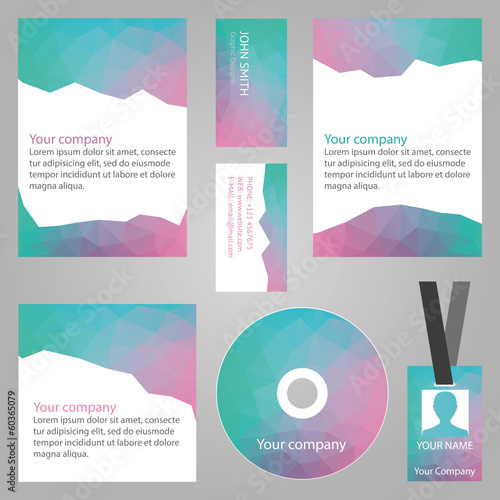 Corporate identity template with triangles