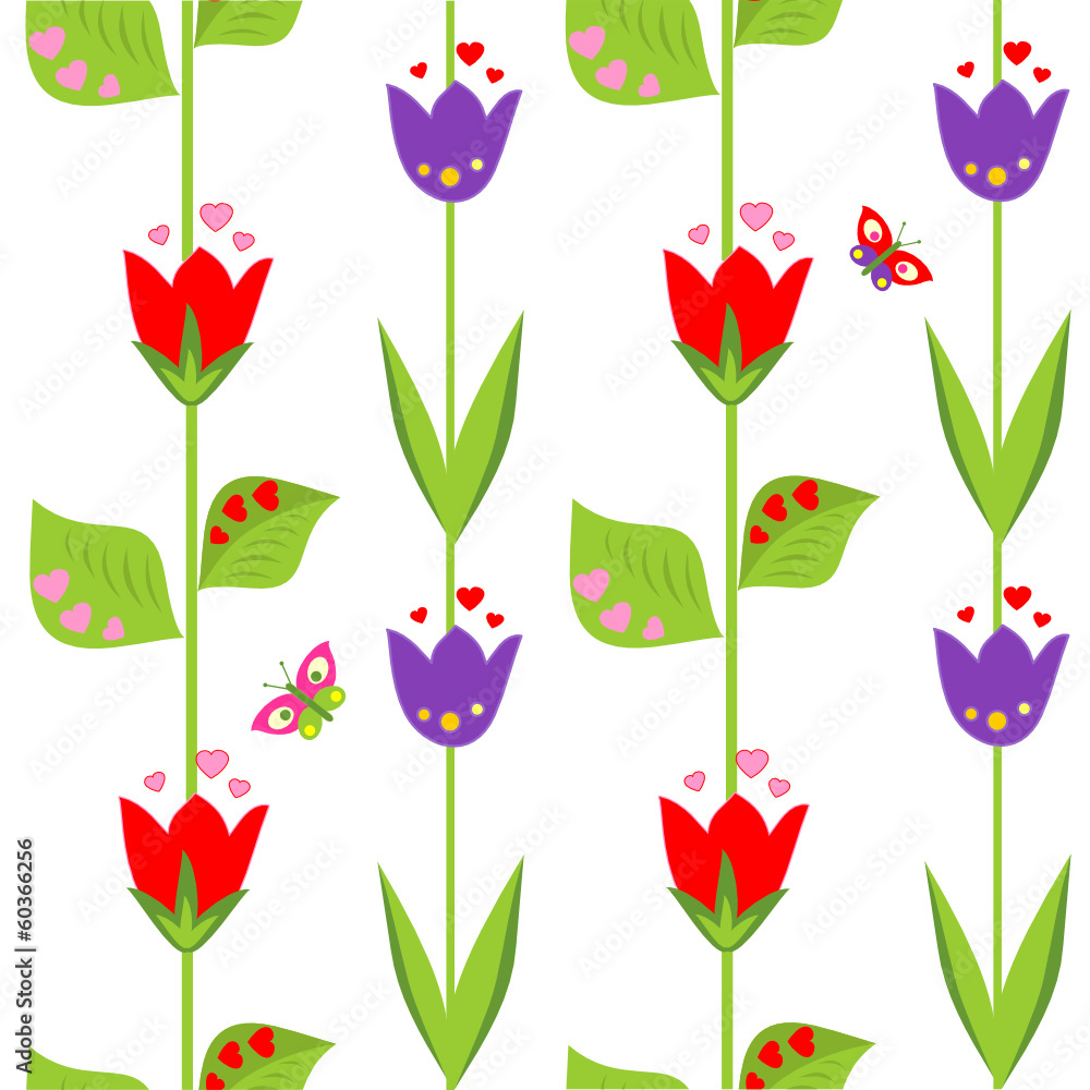 Funny spring wallpaper with tulip