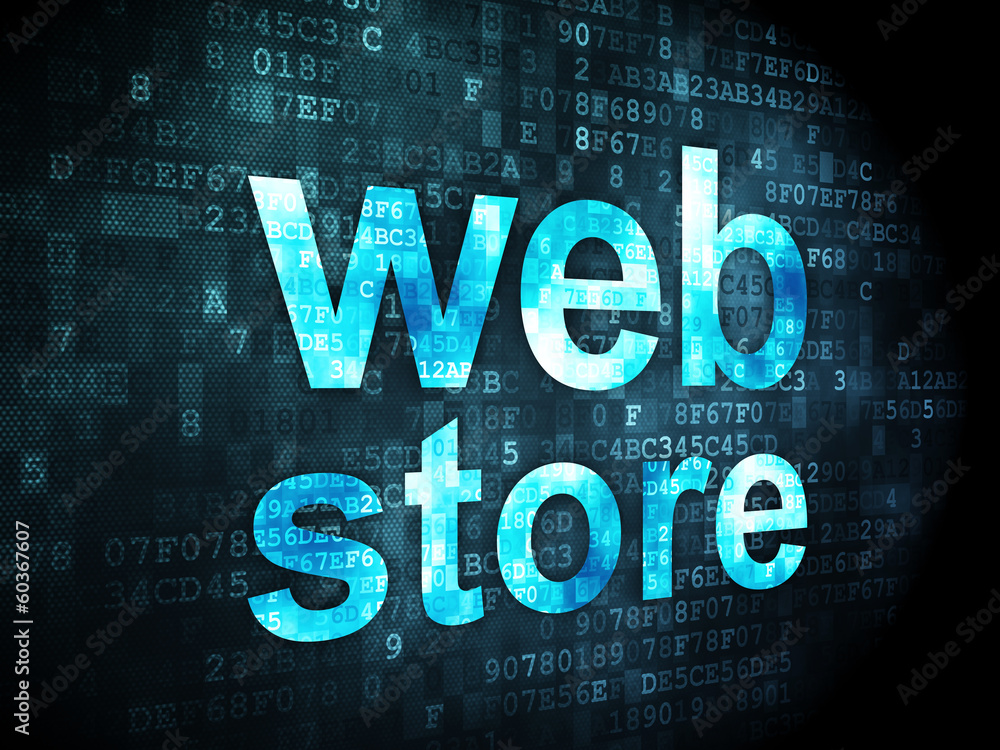 SEO web development concept: Web Store on digital background SEO web development concept: Web Store on digital background