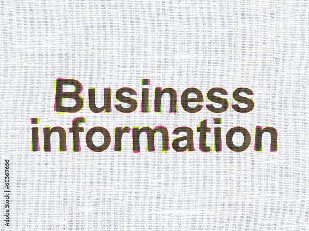 Finance concept: Business Information on fabric texture Finance concept: Business Information on fabric texture