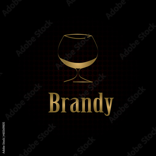 brandy glass design menu background. Vector