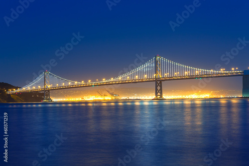 San Francisco Bay Bridge at sunset from Pier 7 California © lunamarina