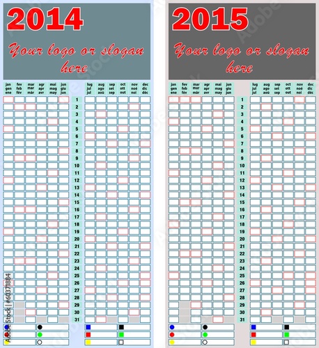 CALENDARIO SCADENZARIO PLANNER DA PARETE