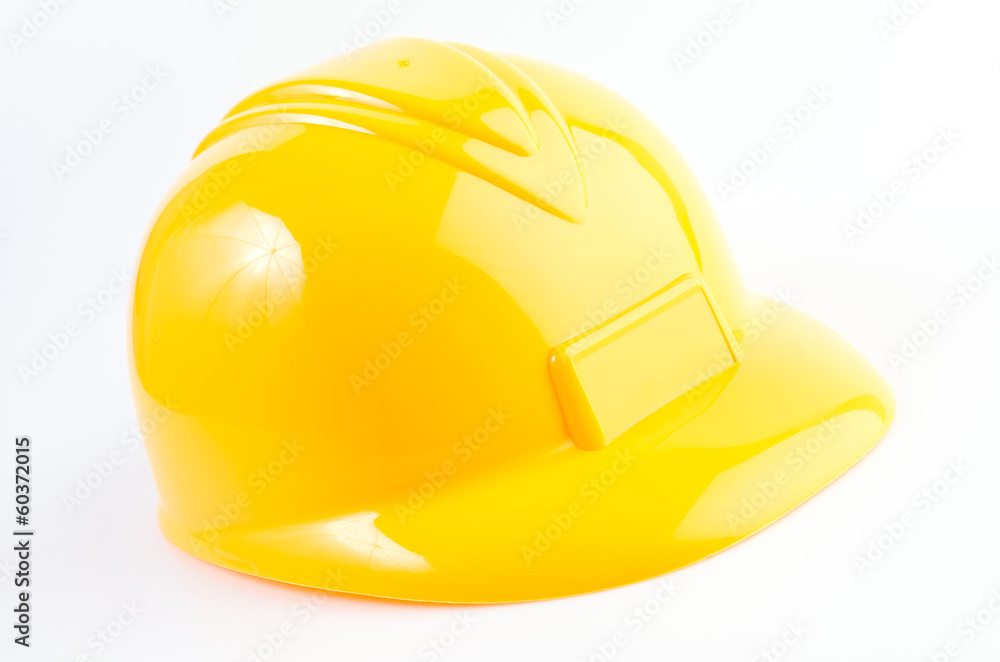 Fototapeta premium Yellow hard hat isolated on white background