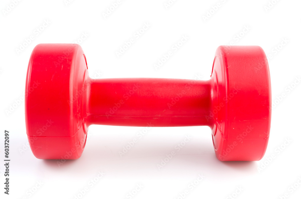Red dumbells weight isolated on white background Red dumbells weight isolated on white background