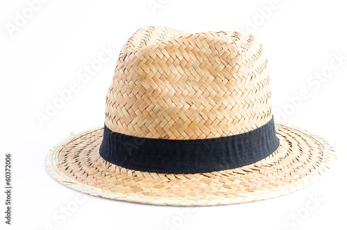 Straw hat on isolated white background