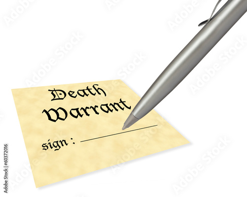Bild auf Leinwand death warrant blank