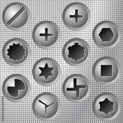 Screw heads set