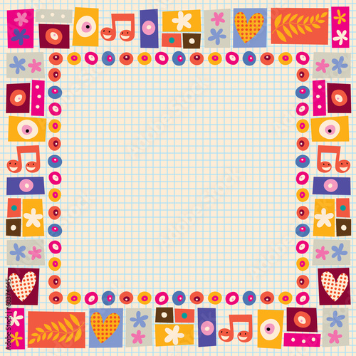 flowers & hearts decorative border