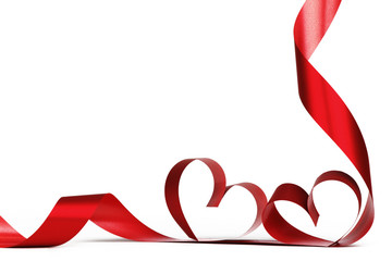Red heart ribbons