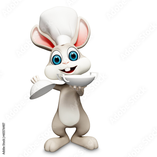 chef bunny with dish
