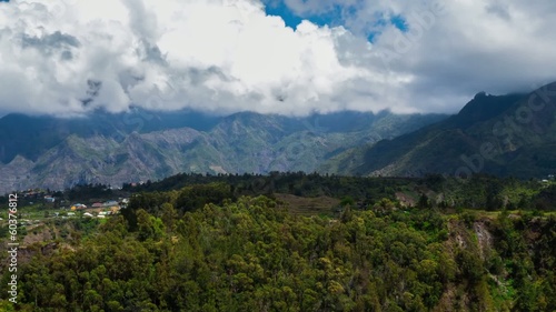 Clouds Timelapse over Mountain Range, Reunion, Cilaos photo