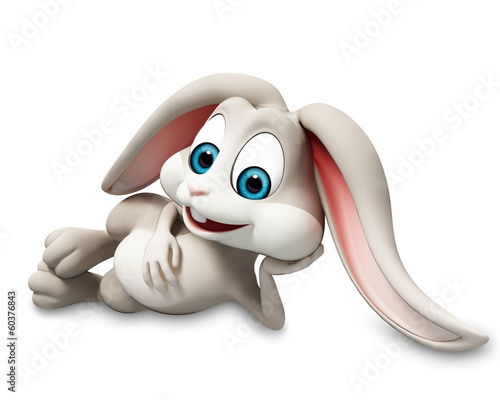 happy smiling bunny with relaxed pose