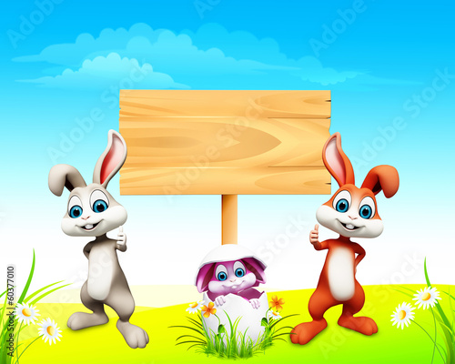 Easter Bunny inside egg and...