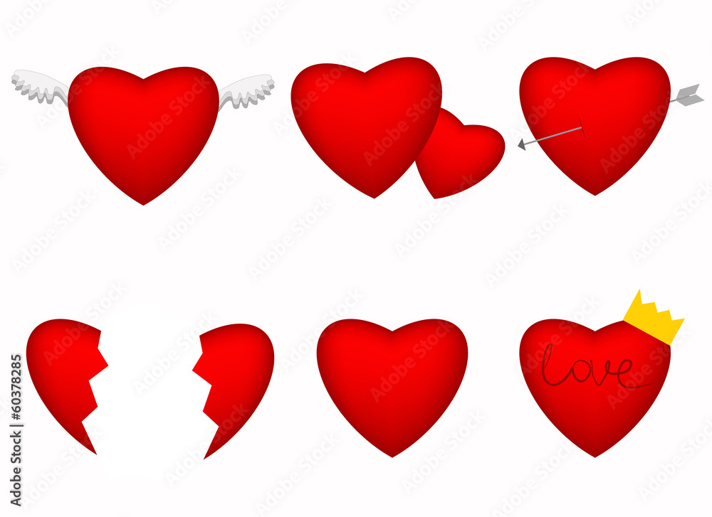 red hearts