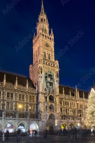 The New Town Hall of Munich by night