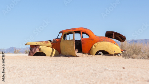 Abandoned car in the Namib Desert