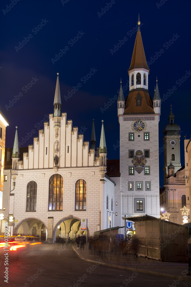 The Old Town Hall of Munich by Night