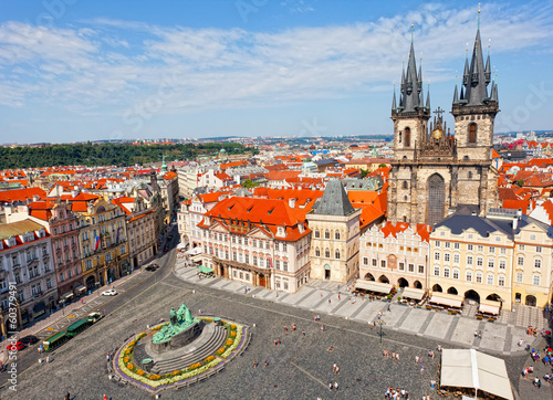 Photography City landscape of Staromestskaya Square in Prague