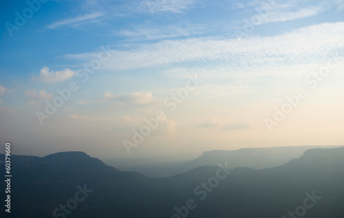 Hazy landscape in the Blue Mountains