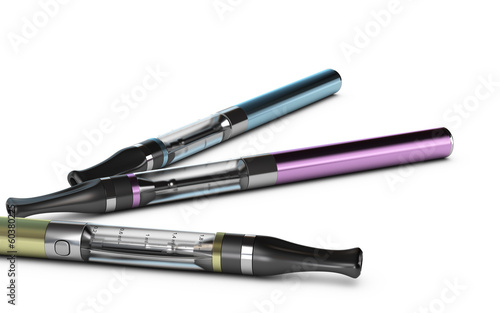 E-cigarettes, E-cig Over White Background photo