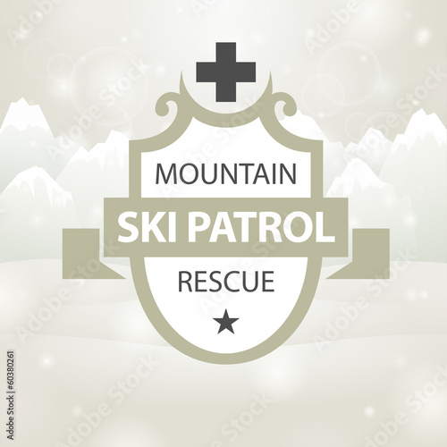 logotype mountain ski patrol rescue