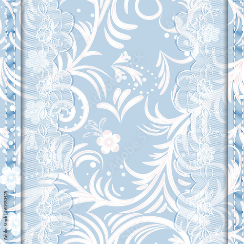 Blue card with lace