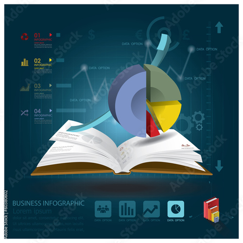 Business Infographic With Open Book Learning Style