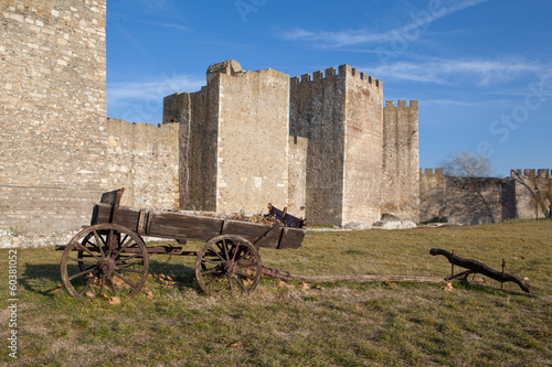Old cart in Smederevo Fortress in Serbia