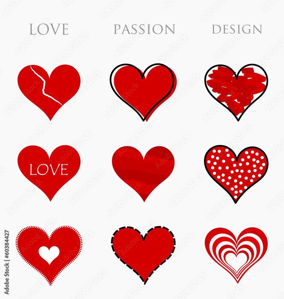 Love, passion and design hearts Love, passion and design hearts