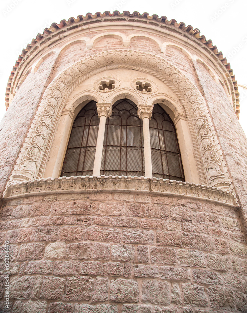 Old Stone Tower with Leaded Windows in Kotor