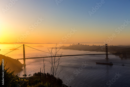 Golden Gate Bridge San Francisco sunrise California © lunamarina