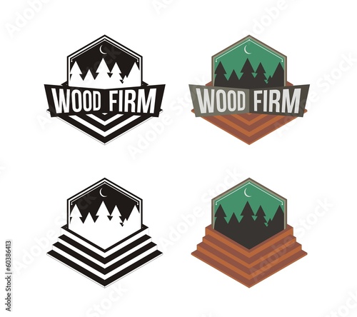 Wood vintage logo