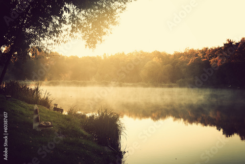 Lake in morning lights