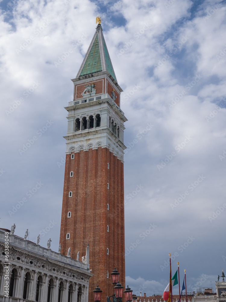 Campanile belltower on Saint Mark's Square in Venice