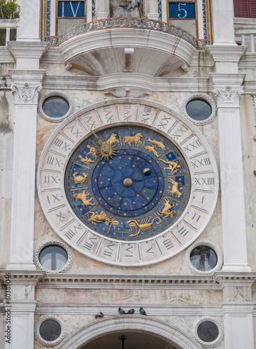 Astrological zodiac clock at St Marks Square in Venice